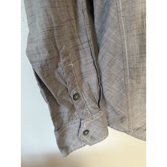 Buckle black men’s button up long sleeve Gray shirt Size medium standard fit  - Picture 4 of 8